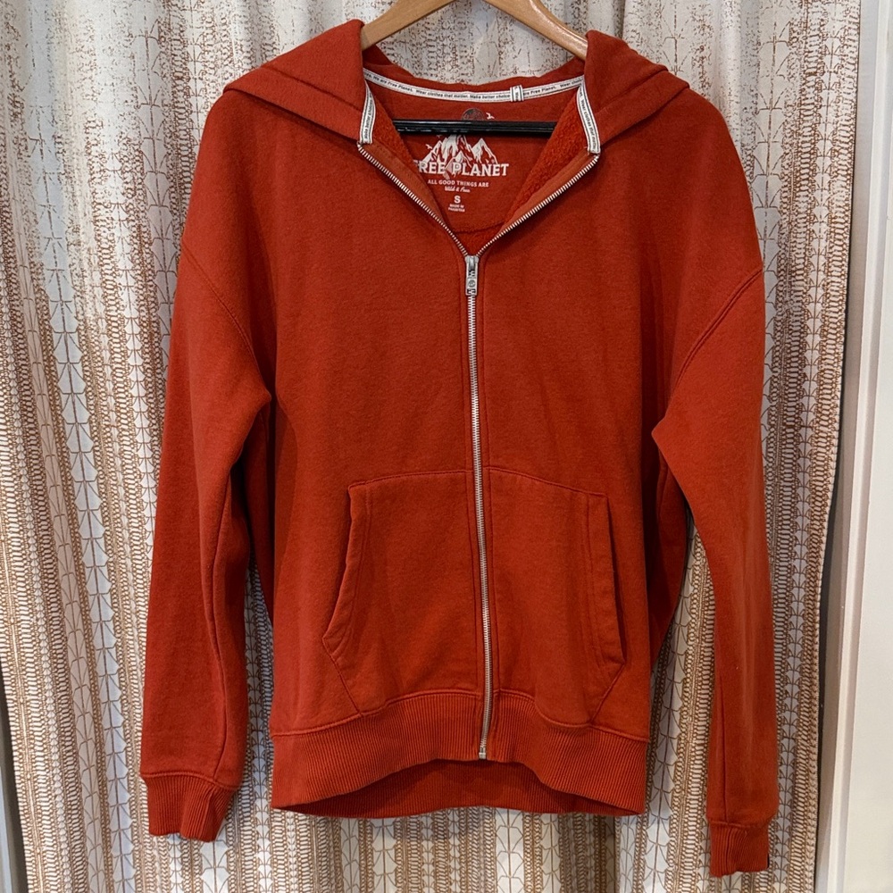 Free Planet Rust Zip-Up Hoodie
